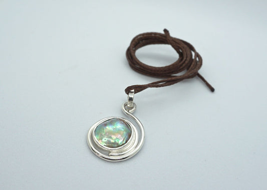 Silver Pendant Blister Pāua Pearl