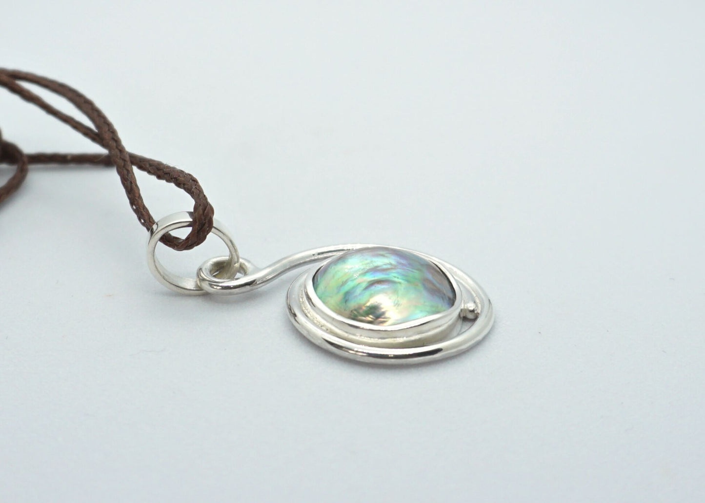 Silver Pendant Blister Pāua Pearl