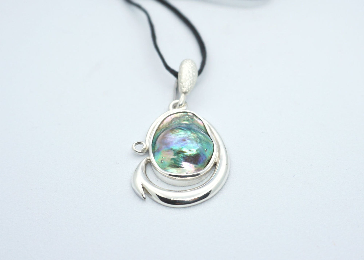 Silver Hook Pendant Blister Paua Pearl Hook