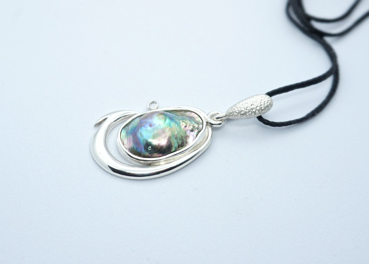 Silver Hook Pendant Blister Paua Pearl Hook
