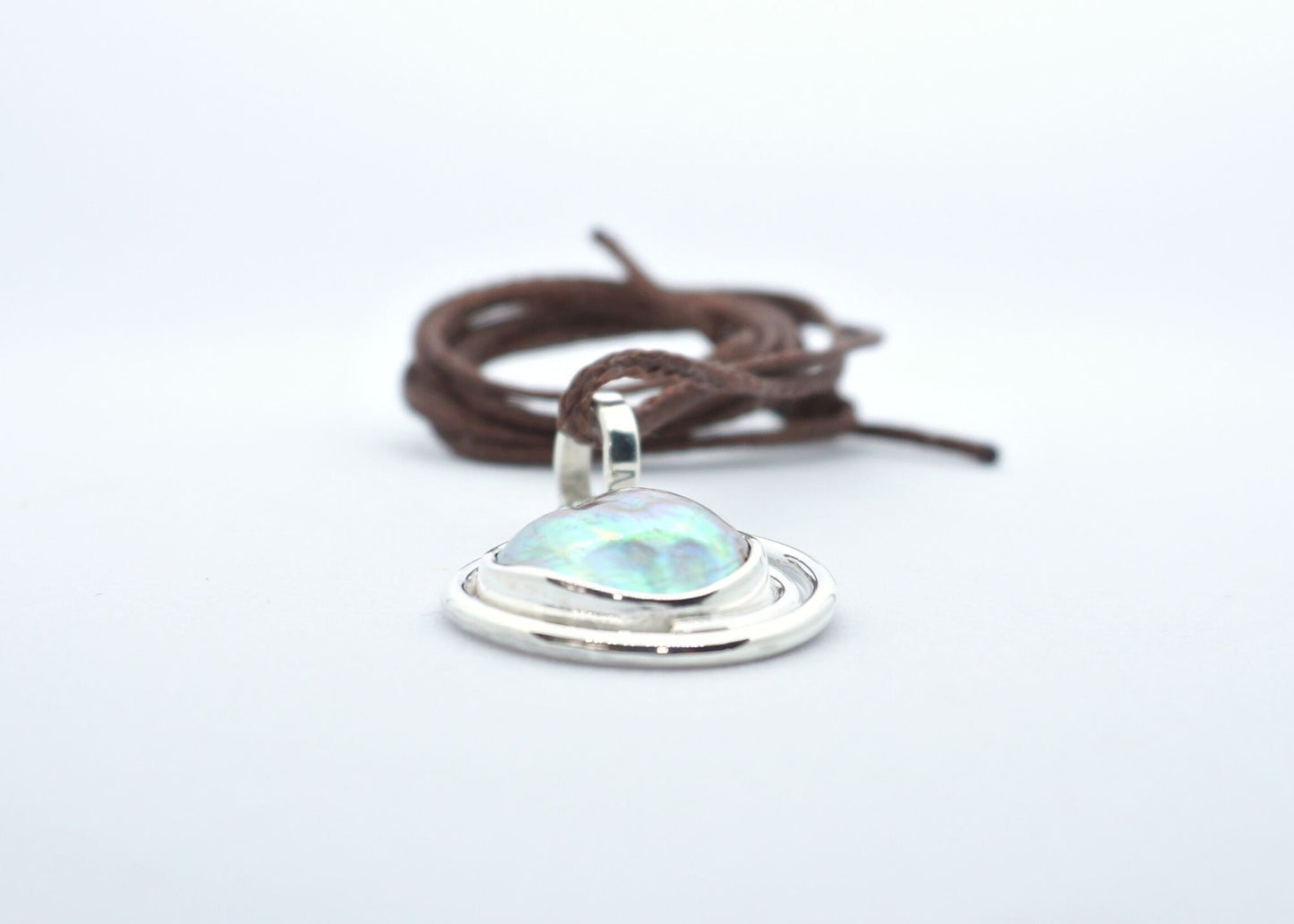 Silver Pendant Blister Pāua Pearl