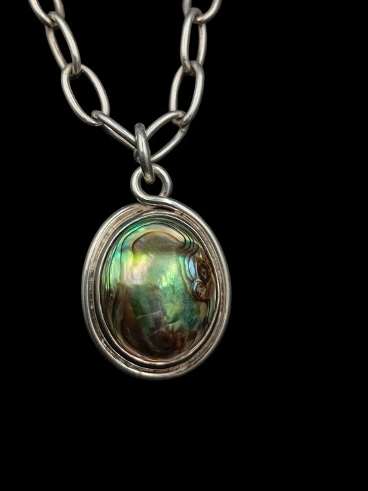 Natural Wild Pāua (New Zealand Abalone) Pearl Pendant Necklace
